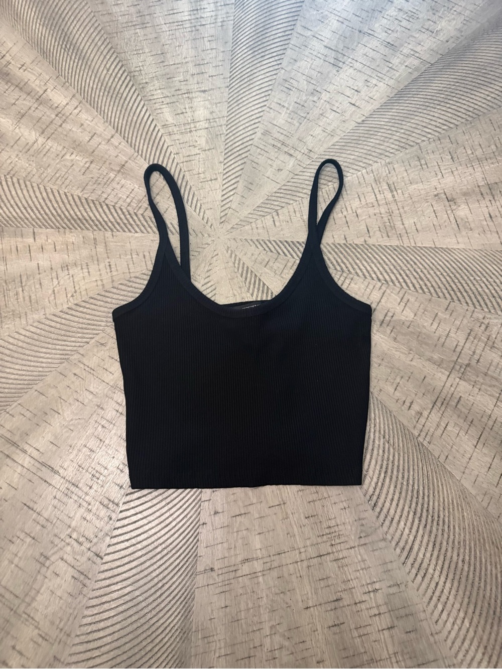 Forever 21 Black Ribbed Cropped Cami